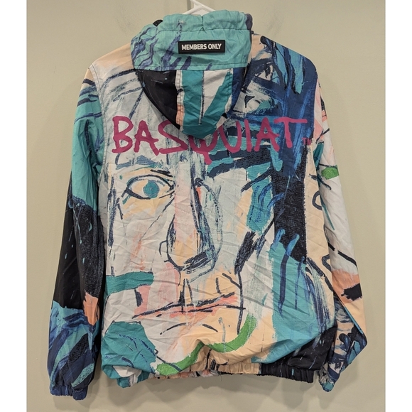 Jean-Michel Basquiat x Members Only Graffiti Hooded Zip Up Jacket Size Small - Picture 5 of 9